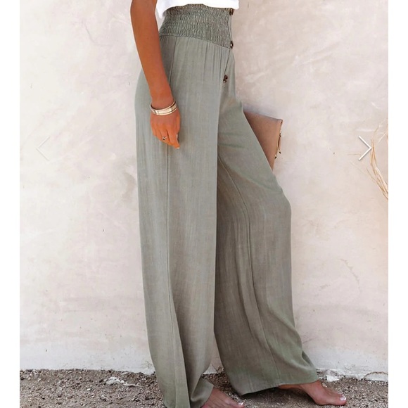 Vici Linen high waist button pants - Picture 3 of 8